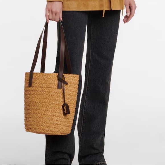 Yves Saint Laurent Panier Small Natural Straw Tote- Authentic - Picture 8 of 9